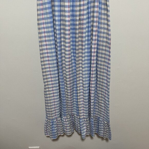 Rails Rumi Smocked Blue Ivory Sky Cherry Midi Linen Blend Dress Size Medium - Picture 5 of 11